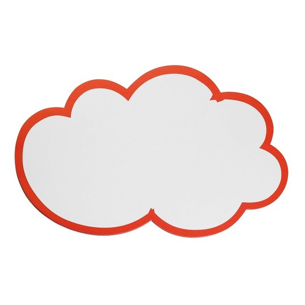 Moderations-Wolken weiß mit rotem Rand